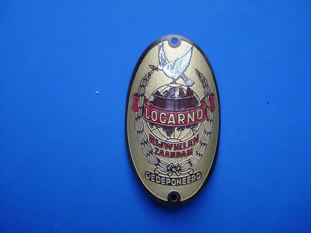 Ancienne Plaque pour Vélo Cycles LEARY Bicyclette Head badges